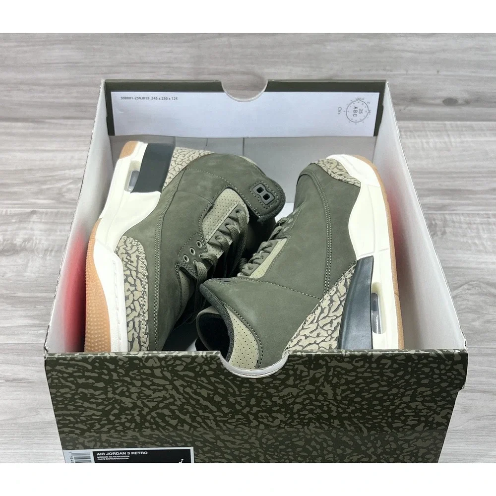 Nike Air Jordan 3 Retro Family Affair Olive Green Men's Size 9 DN3707-202 New